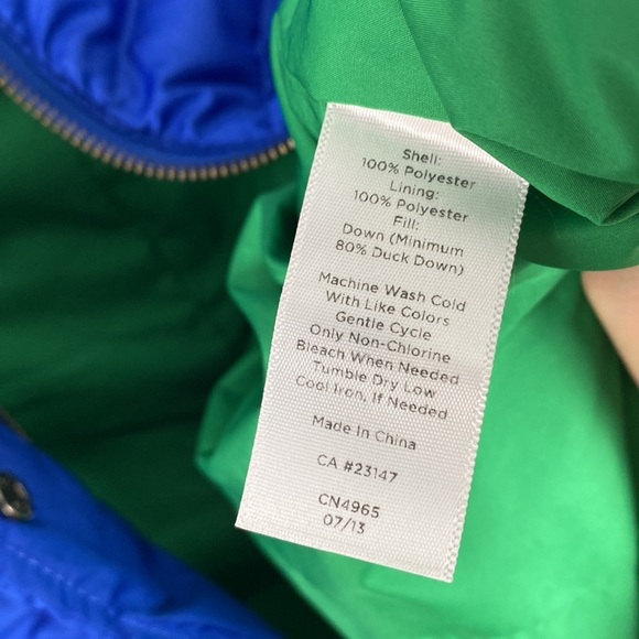 Talbots Blue Quilted Down Vest Size P - Picture 14 of 14